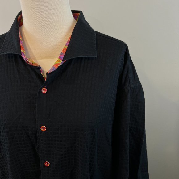 7 DOWNIE‎ ST. Black Waffle Short Sleeve Shirt (3X) - Picture 3 of 8